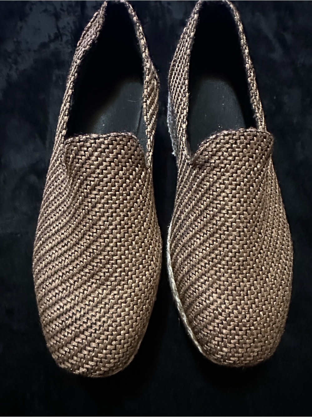 Women's Brown Woven Espadrilles Slip-On Size 41